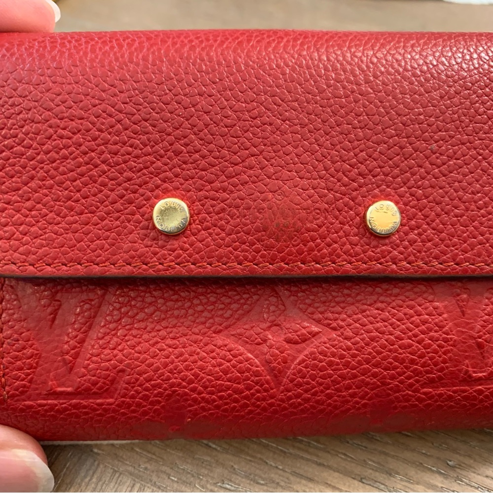 Louis Vuitton Monogram Empreinte Wallet in Pomme Red